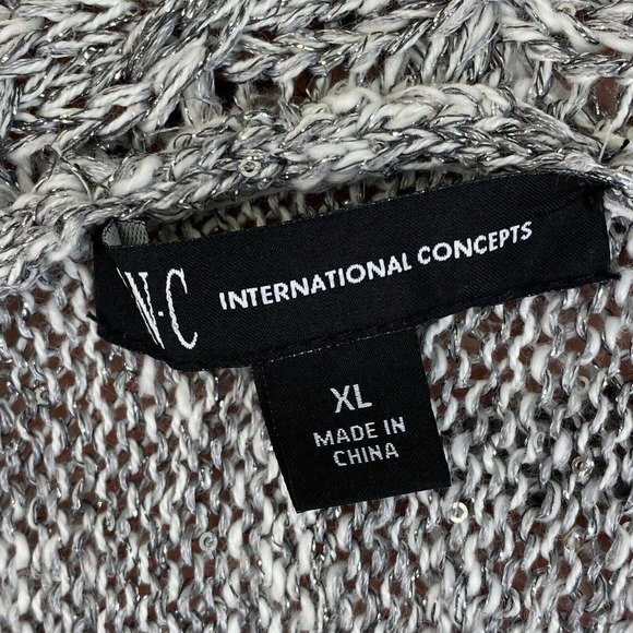 INC GLITZ Off Shoulder Fringe Sweater XL - Picture 3 of 5